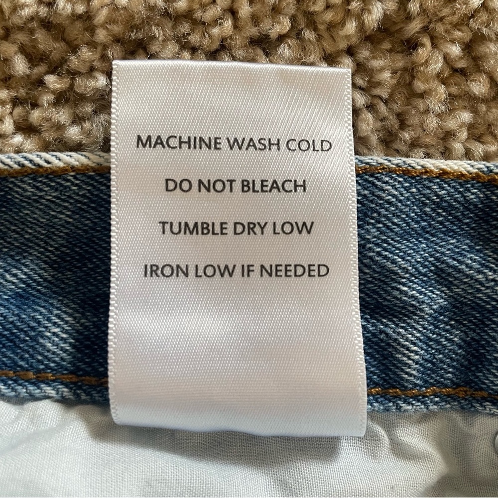 Lulus EVIDNT Tammy Cutoff Denim Skirt Women’s 29 Blue Medium Wash Patchwork Mini - Picture 13 of 13
